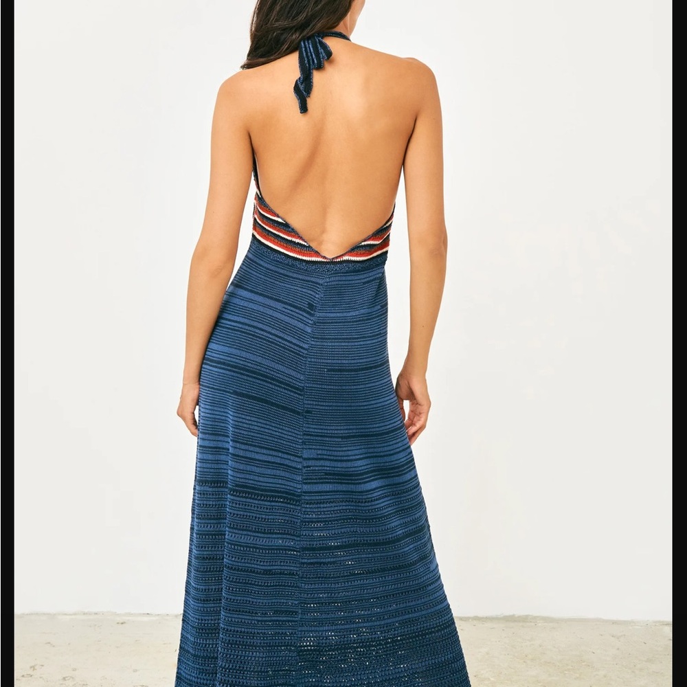 Rachel Comey Navy Maxi Dress with Red and White Bodice - Picture 4 of 11